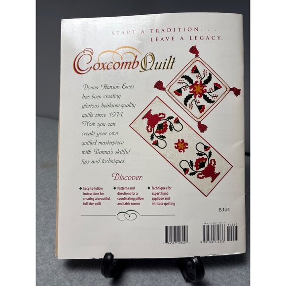 Coxcomb Quilt Pattern Book by Donna Hanson Eines for Heirloom Quilts Techniques - Picture 2 of 4